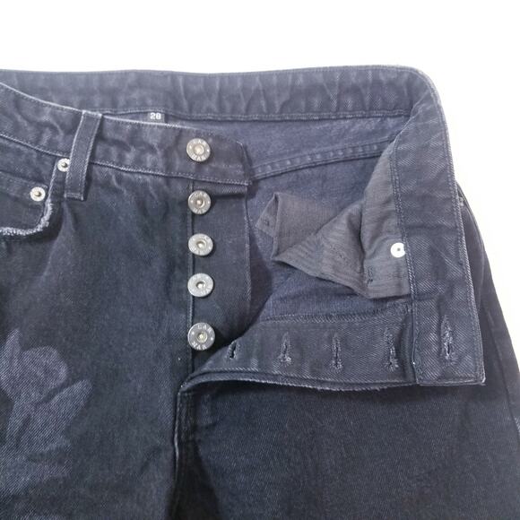 CARMAR Floral Print Black Denim Button-fly Frayed Hem - Picture 2 of 13